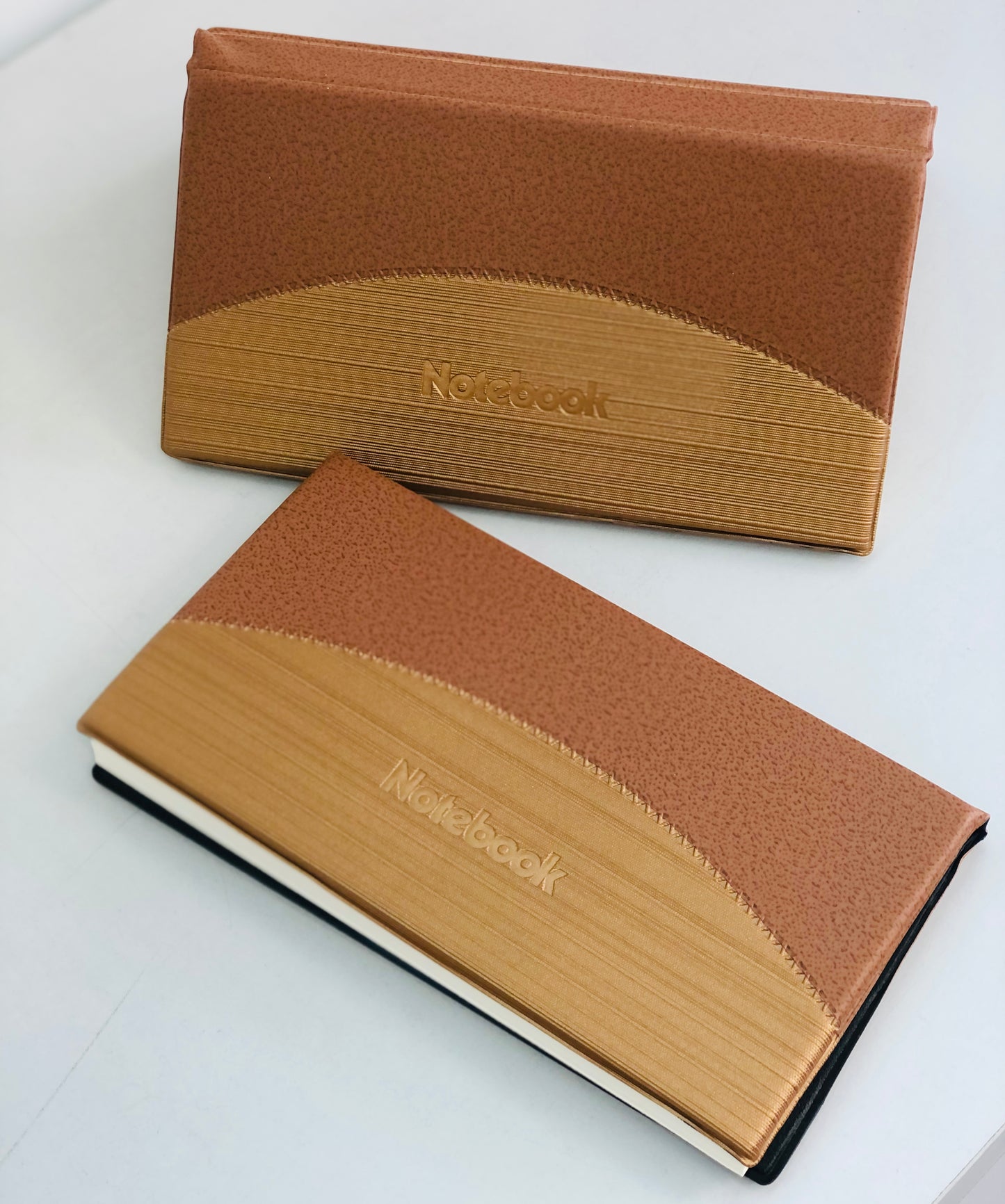 A6 brown rectangular notebook lined