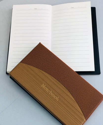 A6 brown rectangular notebook lined