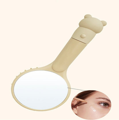 فرشاة شعر دب مع مرآة