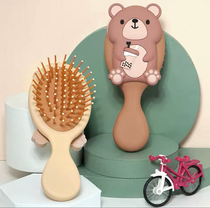 فرشاة شعر بلاستيك صغيرة دب