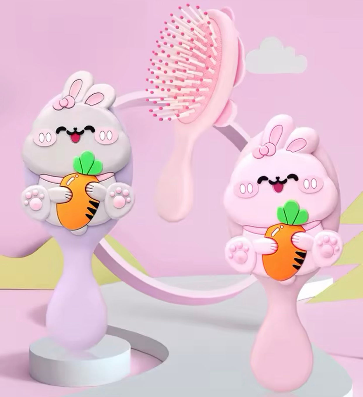 فرشاة شعر بلاستيك صغيرة ارنب