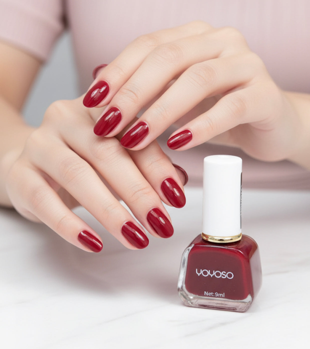 طلاء أظافر احمر عنابي