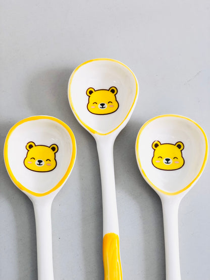 Honey Bear Ceramic Spoon