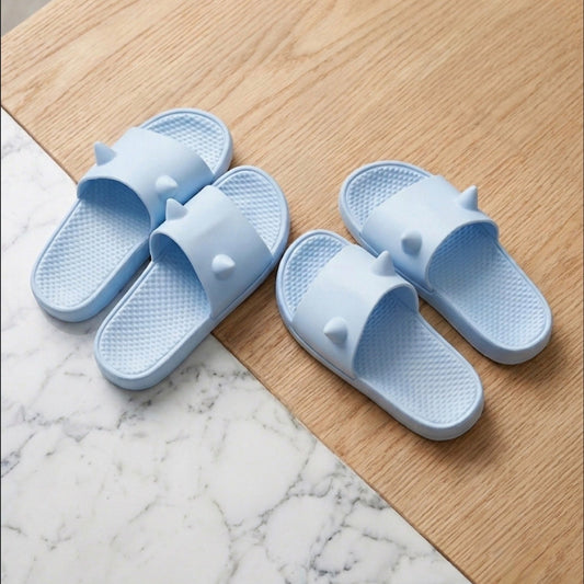 Light blue baby diaper with horns