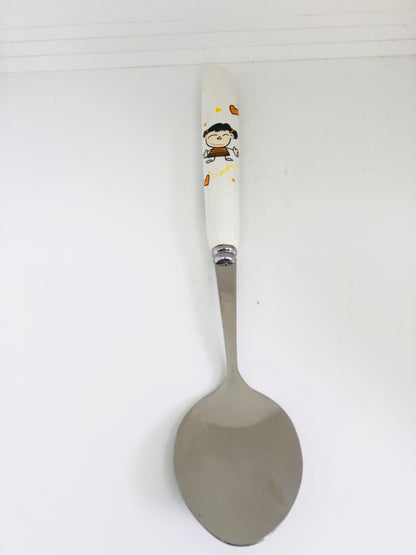 Ceramic spoon with a drawing of a girl