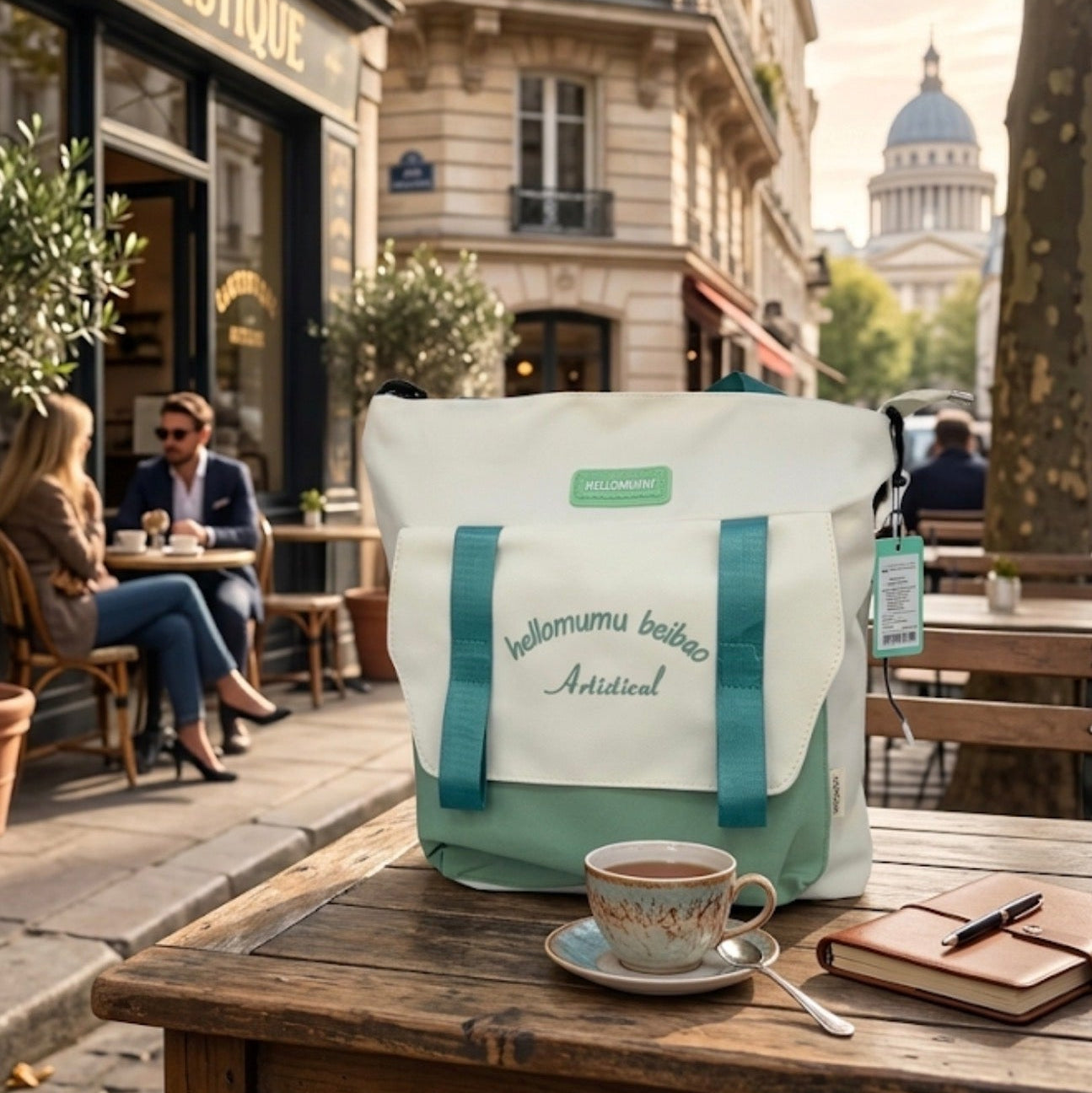 حقيبة قماش حجم كبير عدة طبقات كتف