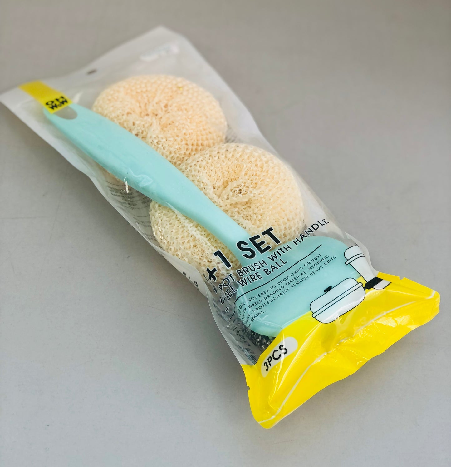 2 pieces cleaning brush with scouring pad