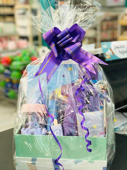 Purple and blue gift package