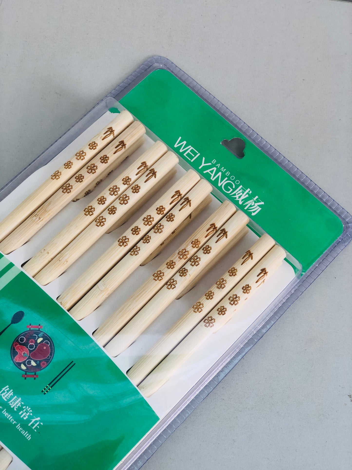 Wooden chopsticks with engraving