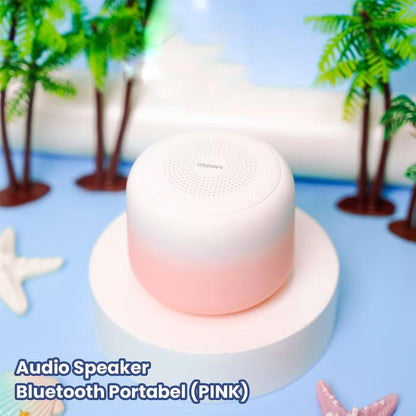 Pink and white wireless speaker