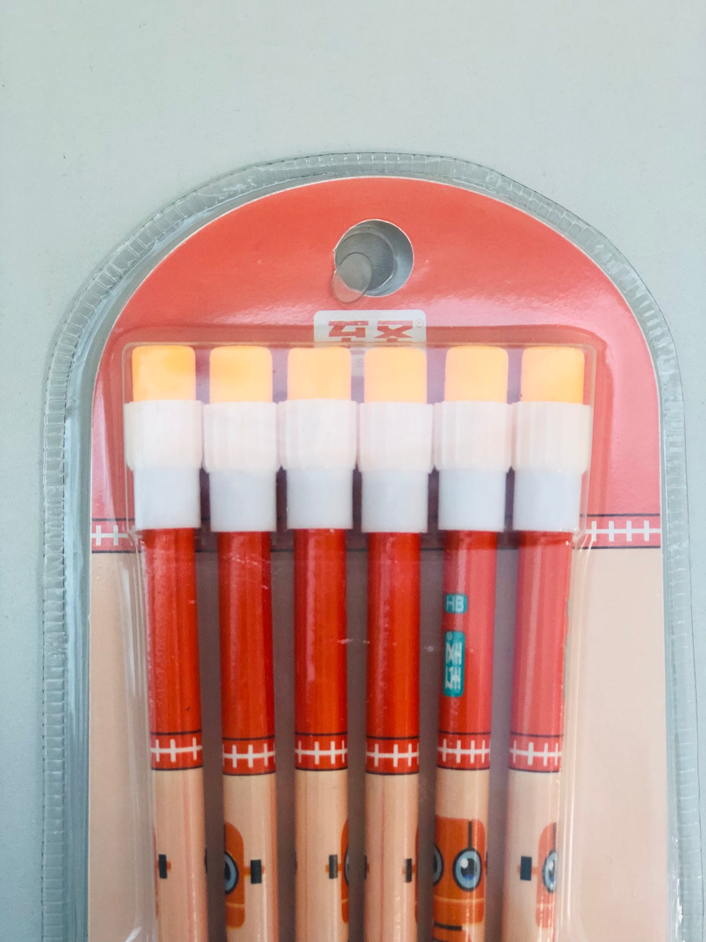 Packages of 6 pencils with eraser and sharpener