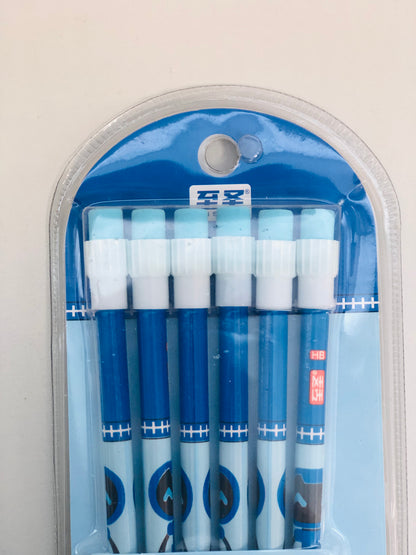 Packages of 6 pencils with eraser and sharpener