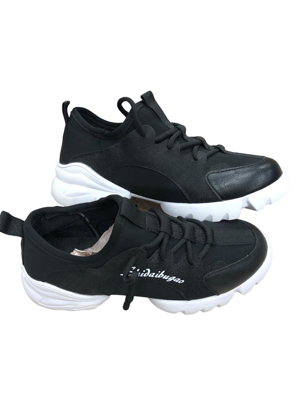 Black medical shoe with strap