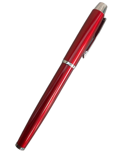 Red pen with black ink with iron cap