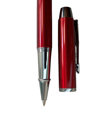 Red pen with black ink with iron cap