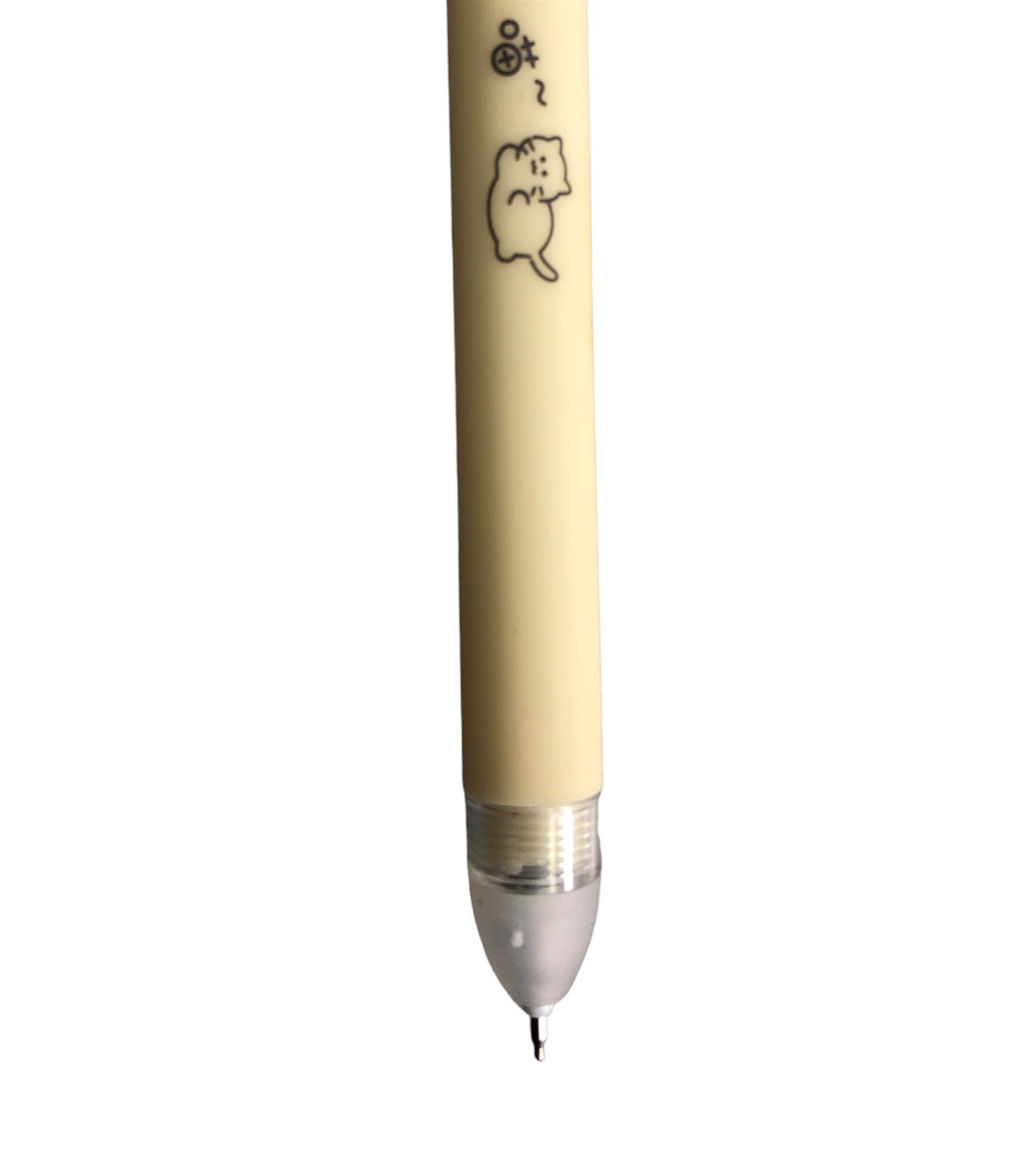 Yellow blue ink erasable pen with cork toy