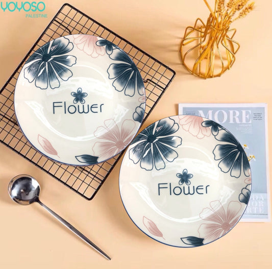Flower صحن سيراميك 8 انش