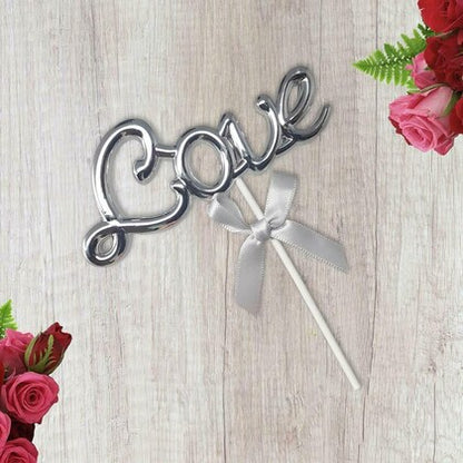 Plastic cake love word