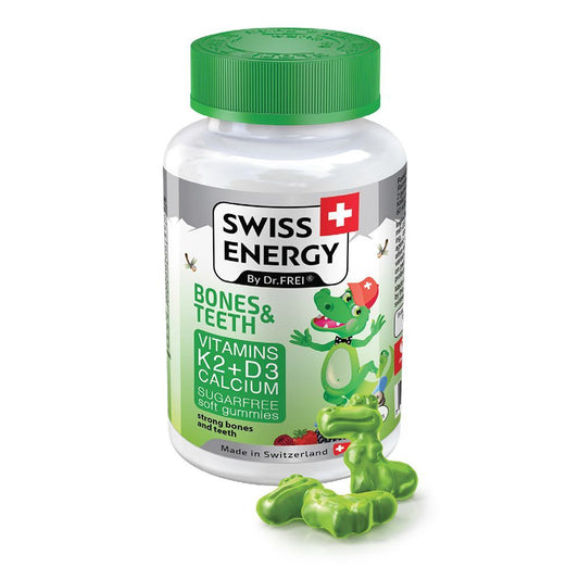 Swiss Energy, BONES & TEETH، 60 soft gummies فايتمن لتقوية العظام والاسنان