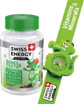 Swiss Energy, BONES &amp; TEETH, 60 soft gummies