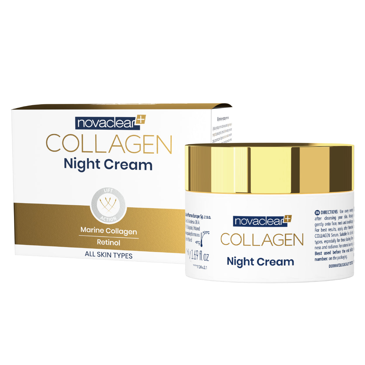 Novaclear Collagen Night Cream 50 ML كريم ليلى بالكولاجين